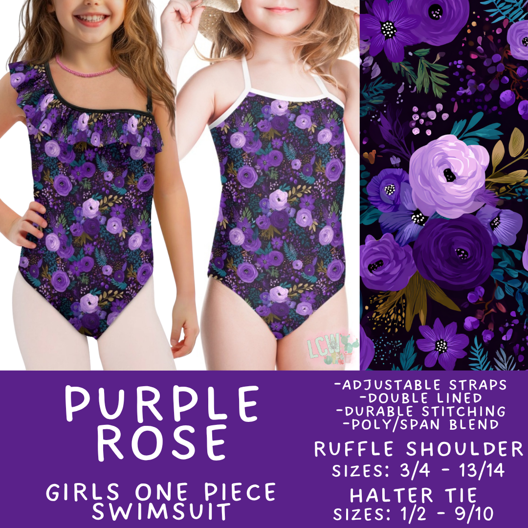 Batch #543 - Pool Party 2 - Closes 6/15 - ETA early/mid August - Purple Rose Girl's Swimsuit