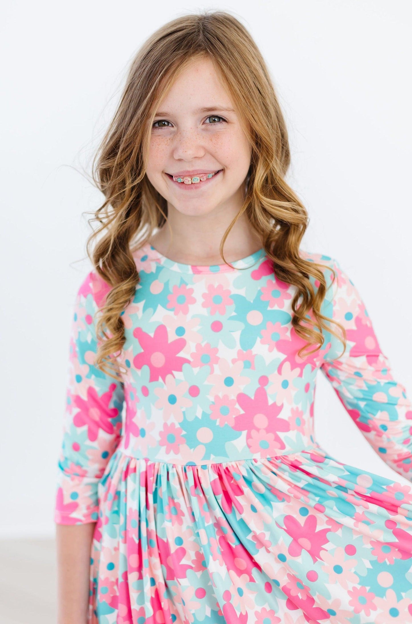 SALE Petal Perfection 3/4 Sleeve Pocket Twirl Dress