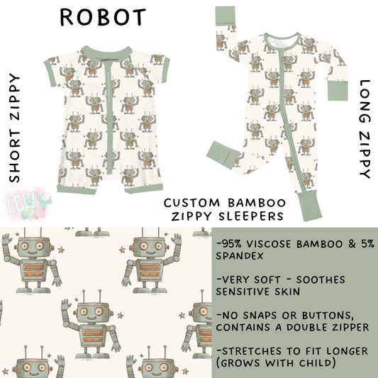 Ready to Ship - Robot Long Zippy Sleeper - 7T