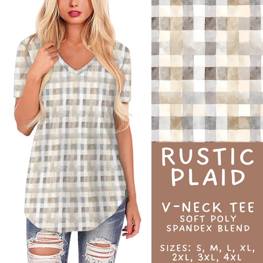 Batch #433 - Winter Cabin - Closes 10/20 - ETA early Dec - Rustic Plaid V-Neck Tee