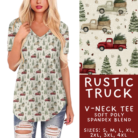 Batch #433 - Winter Cabin - Closes 10/20 - ETA early Dec - Rustic Truck V-Neck Tee