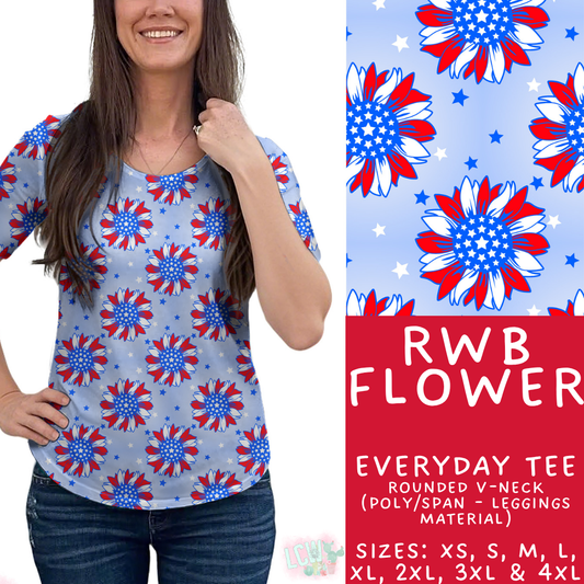 Batch #517 - 1776 Collection - Closes 4/15 - ETA early/mid June - RWB Flower Everyday Tee