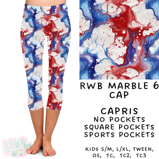 Ready To Ship - RWB Marble 6 Capri Leggings