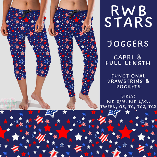 Batch #517 - 1776 Collection - Closes 4/15 - ETA early/mid June - RWB Stars Full and Capri Length Joggers