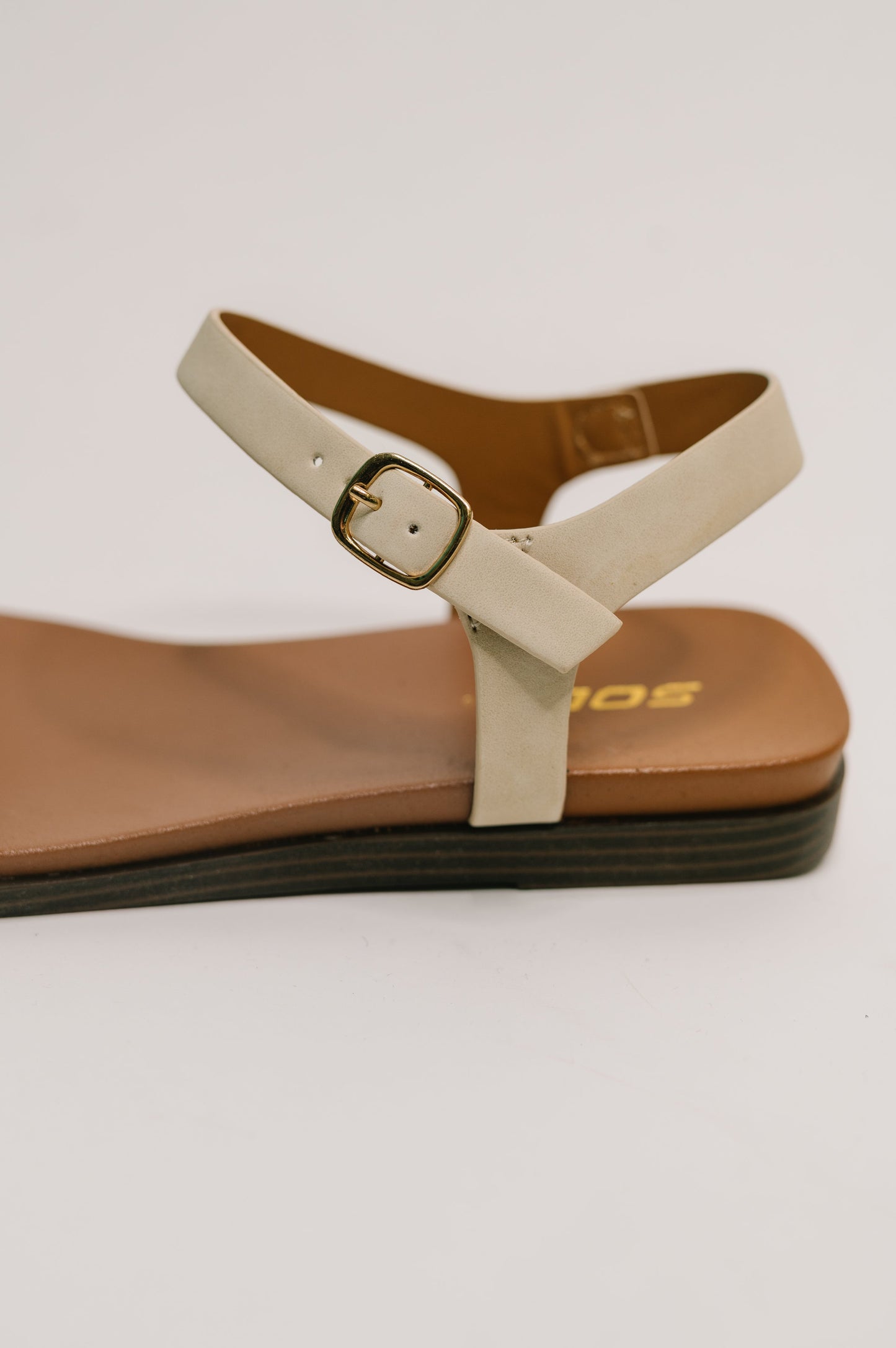 Riddle Ankle Strap Sandal in Beige