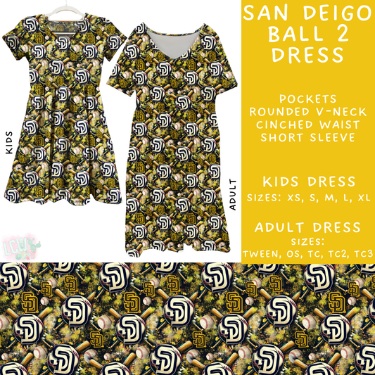 Batch #498 - Strike Out 3 - Closes 3/2 - ETA early May - San Diego Ball 2 Adult & Kids Dresses