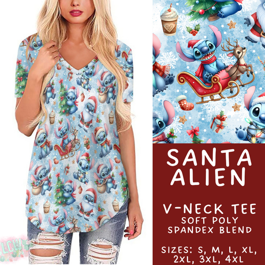 Batch #434 - Magical Christmas - Closes 10/22 - ETA early Dec - Santa Alien V-Neck Tee