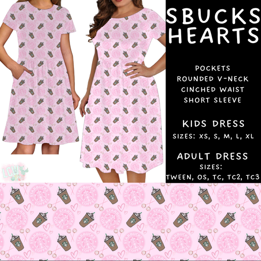 Batch #408 - Fun Run 14 - Closes 9/5 - ETA mid/late October - SBucks Hearts Womens & Girls Dresses