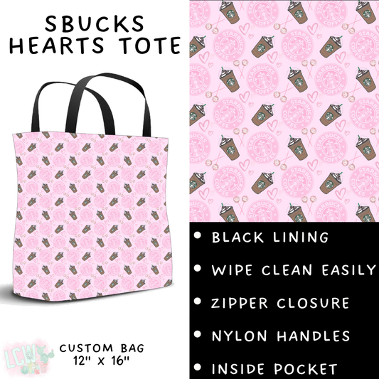 Batch #408 - Fun Run 14 - Closes 9/5 - ETA mid/late October - SBucks Hearts Tote