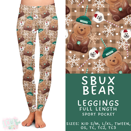 Ready to Ship SBux Bear Full Length Leggings - Sport Pocket TC2