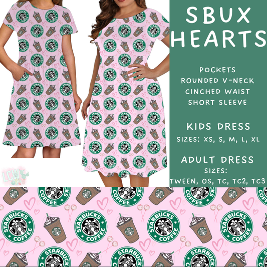 Batch #370 - Fun Run 12 - Closes 7/8 - ETA early Sept - SBux Hearts Adult & Kids Dresses
