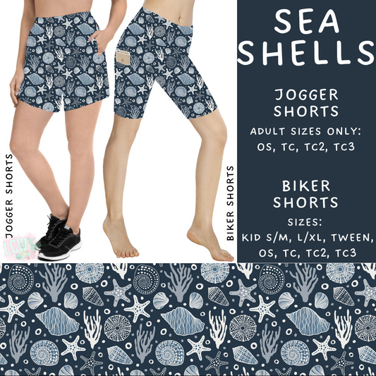 Ready to Ship - Sea Shells Biker Shorts - TC2