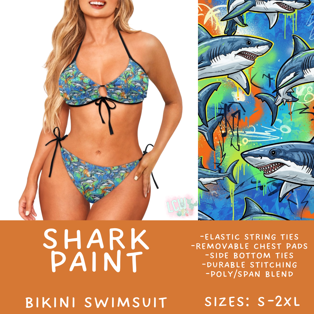 Batch #543 - Pool Party 2 - Closes 6/15 - ETA early/mid August - Shark Paint Women's 2 Piece Bikini
