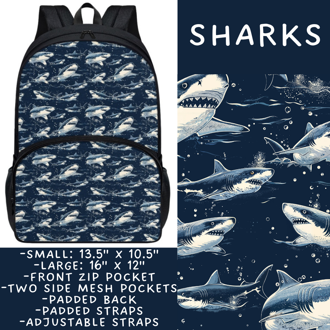 Batch #545 - Back to School 3 - Closes 6/19 - ETA early/mid August - Sharks Backpacks