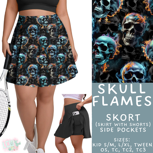 Batch #408 - Fun Run 14 - Closes 9/5 - ETA mid/late October - Skull Flames Skort