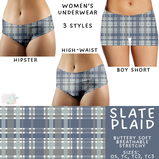 Ready to Ship Slate Plaid Women's Underwear - OS High Waist