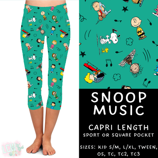 Batch #370 - Fun Run 12 - Closes 7/8 - ETA early Sept - Snoop Music Capri Length Leggings
