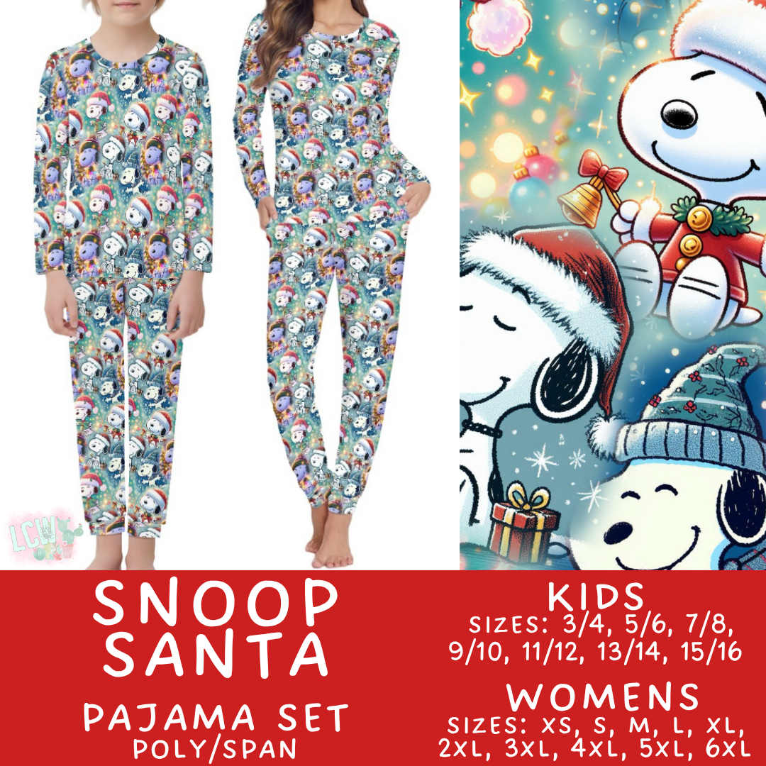 Batch #431 - Character Christmas Pajamas - Closes 10/16 - ETA late Nov - Snoop Santa Women's & Kid's Pajama Set