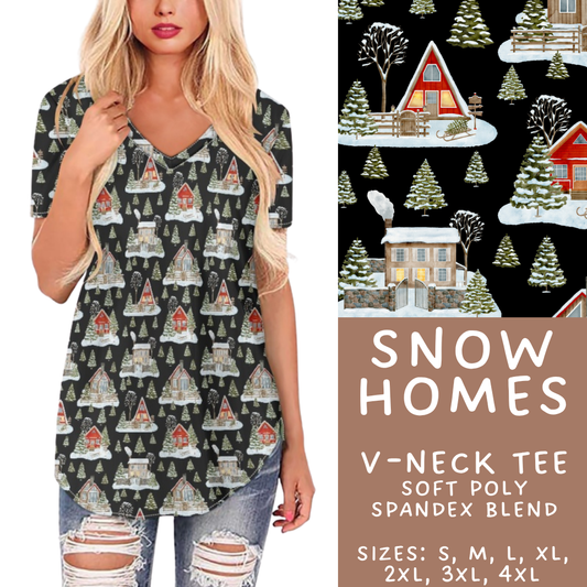 Batch #433 - Winter Cabin - Closes 10/20 - ETA early Dec - Snow Homes V-Neck Tee