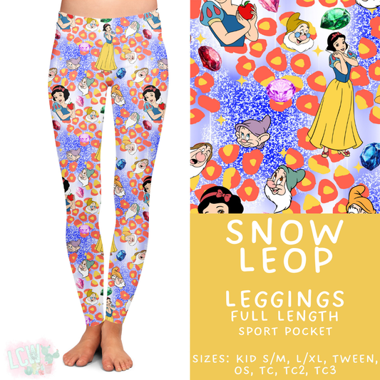 Ready to Ship Snow Leop Full Length Leggings - Sport Pocket TC