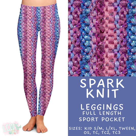 Ready to Ship Spark Knit Full Length Leggings - Sport Pocket OS
