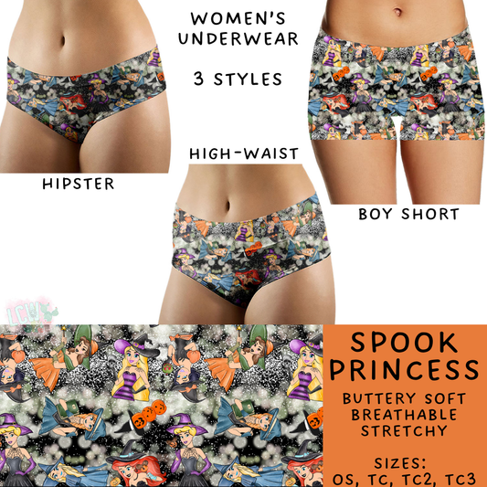 Ready To Ship - Spook Princess Women's Underwear - Boy Short OS & TC - Hipster OS & TC