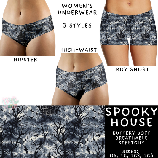 Ready To Ship - Spooky House Women's Underwear - Boy Short TC - High Waist TC3