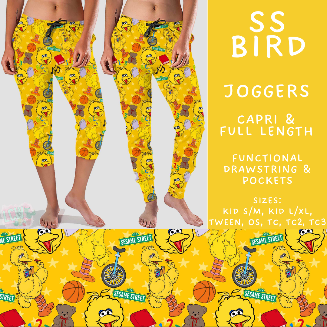 Batch #544 - Cool Characters 16 - Closes 6/17 - ETA mid August - SS Bird Full and Capri Length Joggers