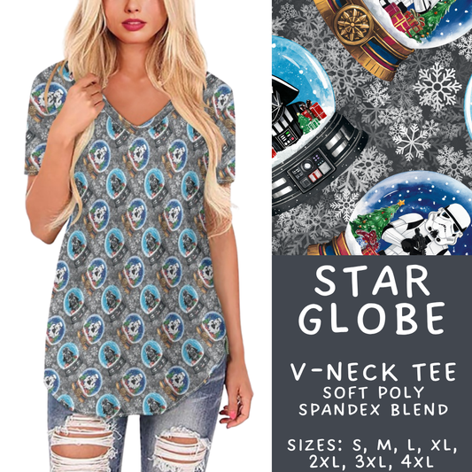 Batch #432 - Winter Globes - Closes 10/17 - ETA early December - Star Globe V-Neck Tee