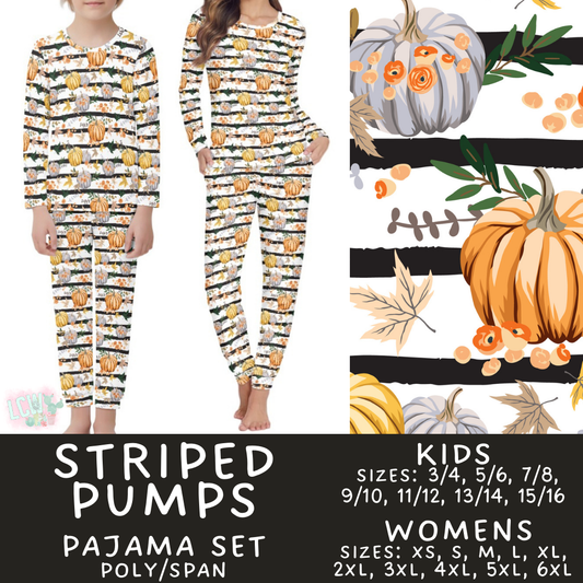 Batch #406 - Fall Family Pajamas - Closes 9/3 - ETA mid/late October - Striped Pumps Women's & Kid's Pajama Set