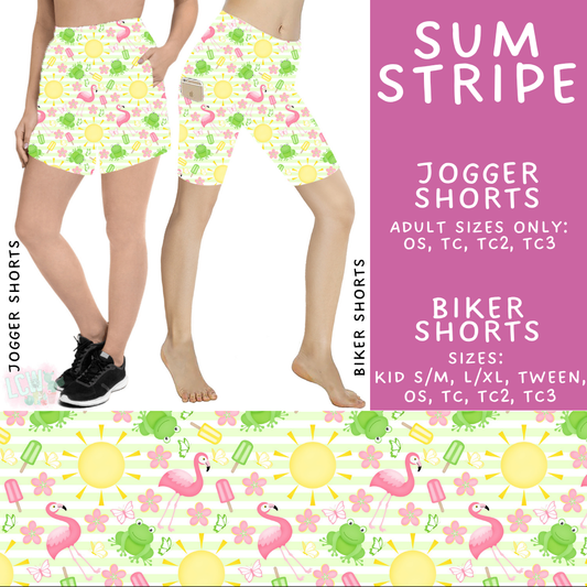 Batch #524 - Summer Fun 2 - Closes 5/1 - ETA early July - Sum Stripe Biker & Jogger Shorts