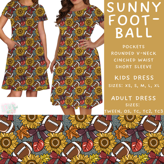 Batch #403 - Hello Fall 2 - Closes 8/28 - ETA mid October - Sunny Football Womens & Girls Dresses