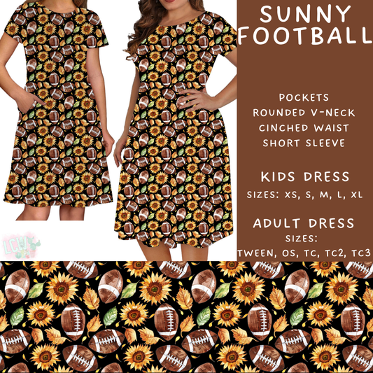 Batch #407 - Fall Fun 2 - Closes 9/4 - ETA mid/late October - Sunny Football Womens & Girls Dresses