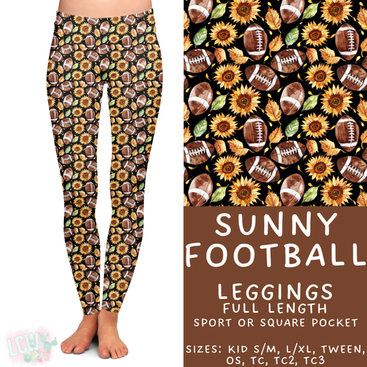Batch #407 - Fall Fun 2 - Closes 9/4 - ETA mid/late October - Sunny Football Full Length Leggings