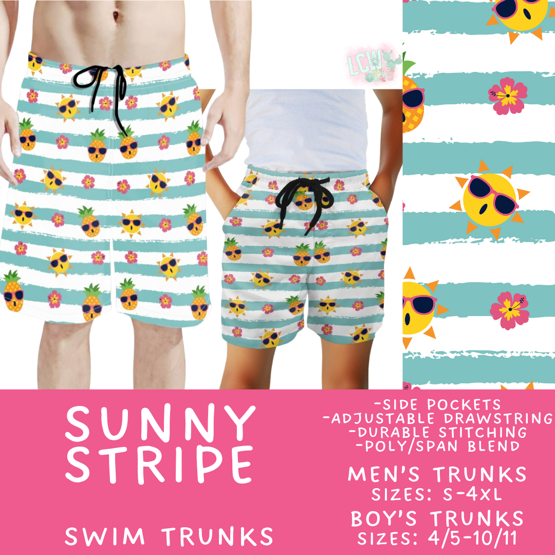 Batch #543 - Pool Party 2 - Closes 6/15 - ETA early/mid August - Sunny Stripe Boys' & Men's Swim Trunks