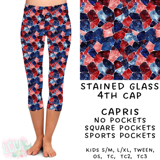 Ready To Ship - Stained Glass 4th Capri Leggings