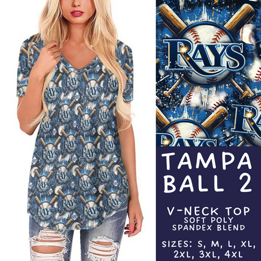 Batch #498 - Strike Out 3 - Closes 3/2 - ETA early May - Tampa Ball 2 V-Neck Tee