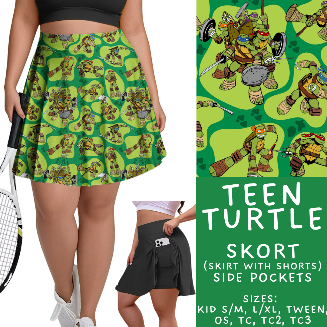 Batch #454 - Cool Characters 10 - Closes 11/26 - ETA mid Jan - Teen Turtle Skort
