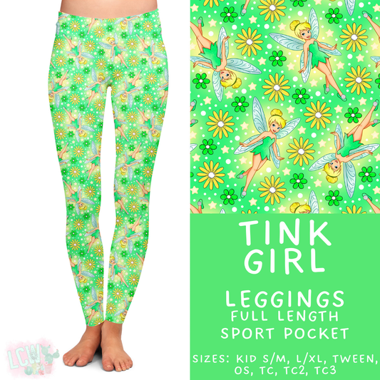Ready to Ship Tink Girl Full Length Leggings - Sport Pocket TC2