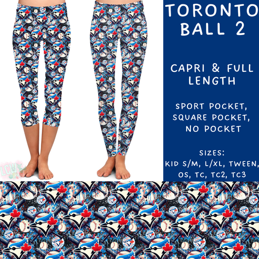 Batch #498 - Strike Out 3 - Closes 3/2 - ETA early May - Toronto Ball 2 Full and Capri Length Leggings