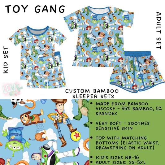 Ready To Ship - Toy Gang Kid's Bamboo Short Sleeper Set - 5T