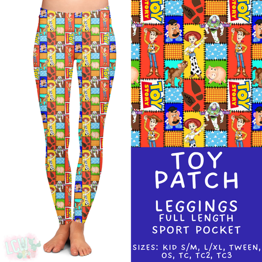 Ready to Ship - Toy Patch Full Length Leggings - Sport Pocket TC2