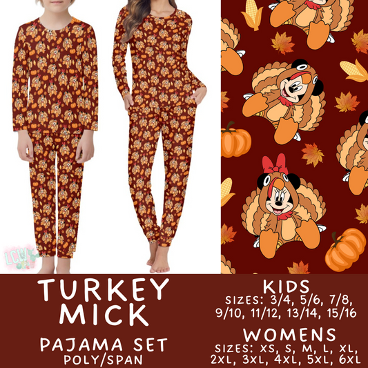 Batch #406 - Fall Family Pajamas - Closes 9/3 - ETA mid/late October - Turkey Mick Women's & Kid's Pajama Set