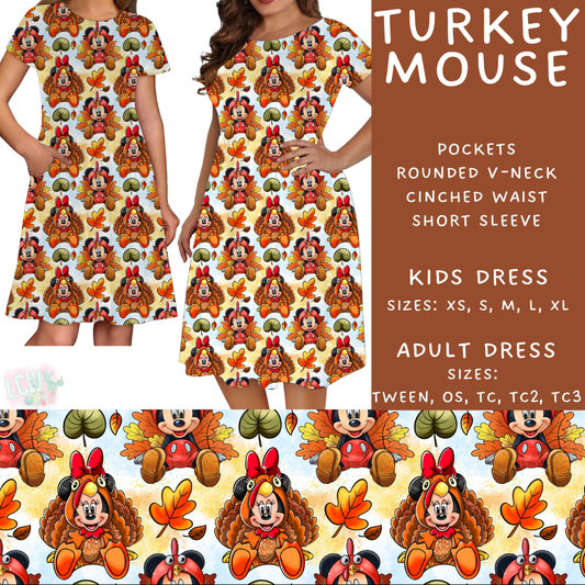 Batch #404 - Magical Fall 2 - Closes 8/29 - ETA mid/late October - Turkey Mouse Womens & Girls Dresses