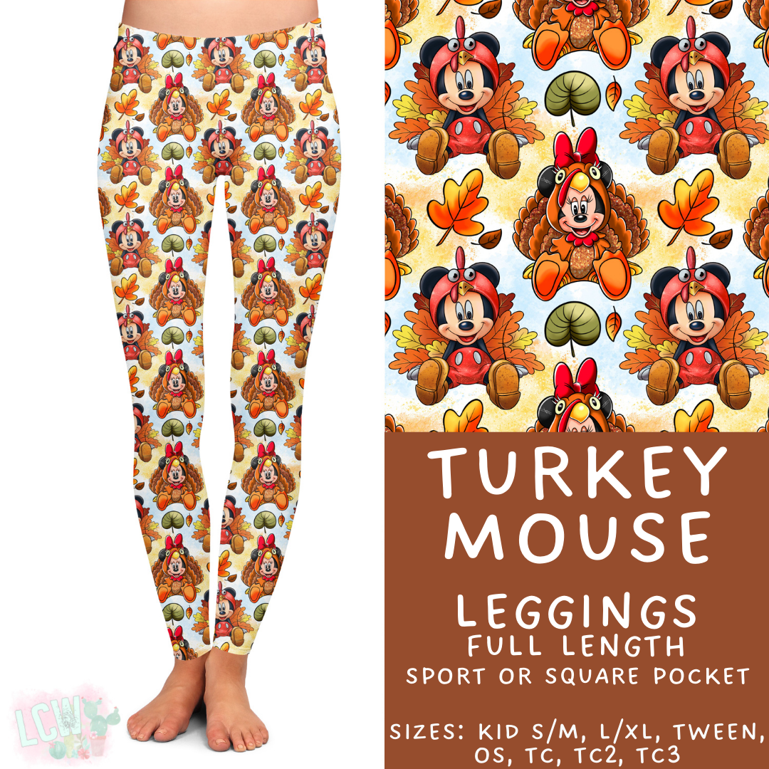 Batch #404 - Magical Fall 2 - Closes 8/29 - ETA mid/late October - Turkey Mouse Full Length Leggings