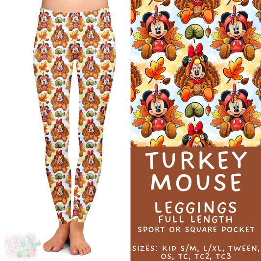 Batch #404 - Magical Fall 2 - Closes 8/29 - ETA mid/late October - Turkey Mouse Full Length Leggings