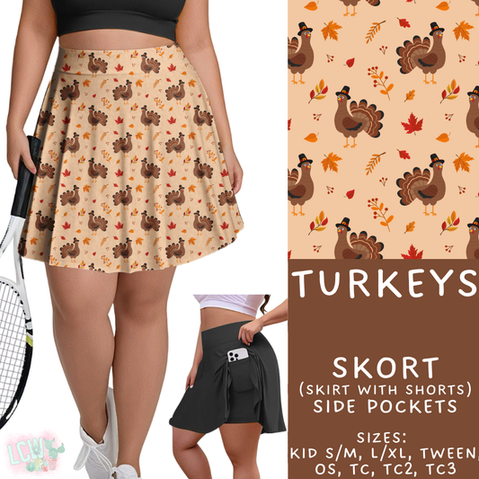 Batch #407 - Fall Fun 2 - Closes 9/4 - ETA mid/late October - Turkeys Skort