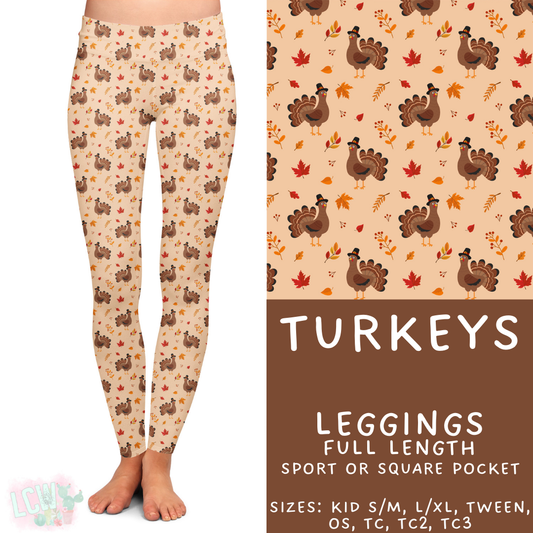 Batch #407 - Fall Fun 2 - Closes 9/4 - ETA mid/late October - Turkeys Full Length Leggings