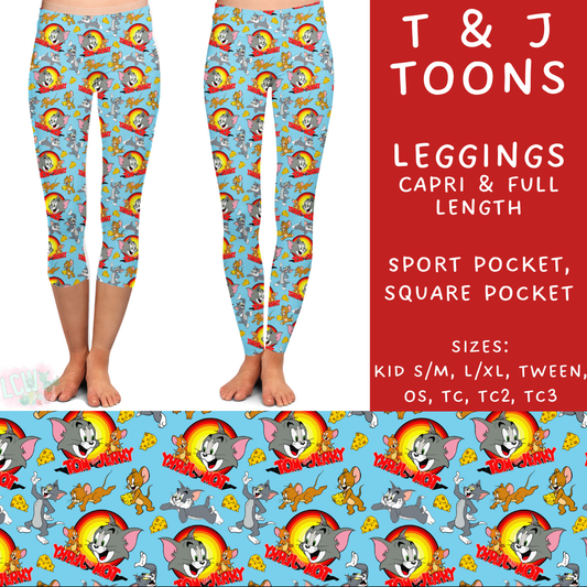 Ready To Ship - T & J Toons - Full Length Leggings Sport TC - Full Square TC