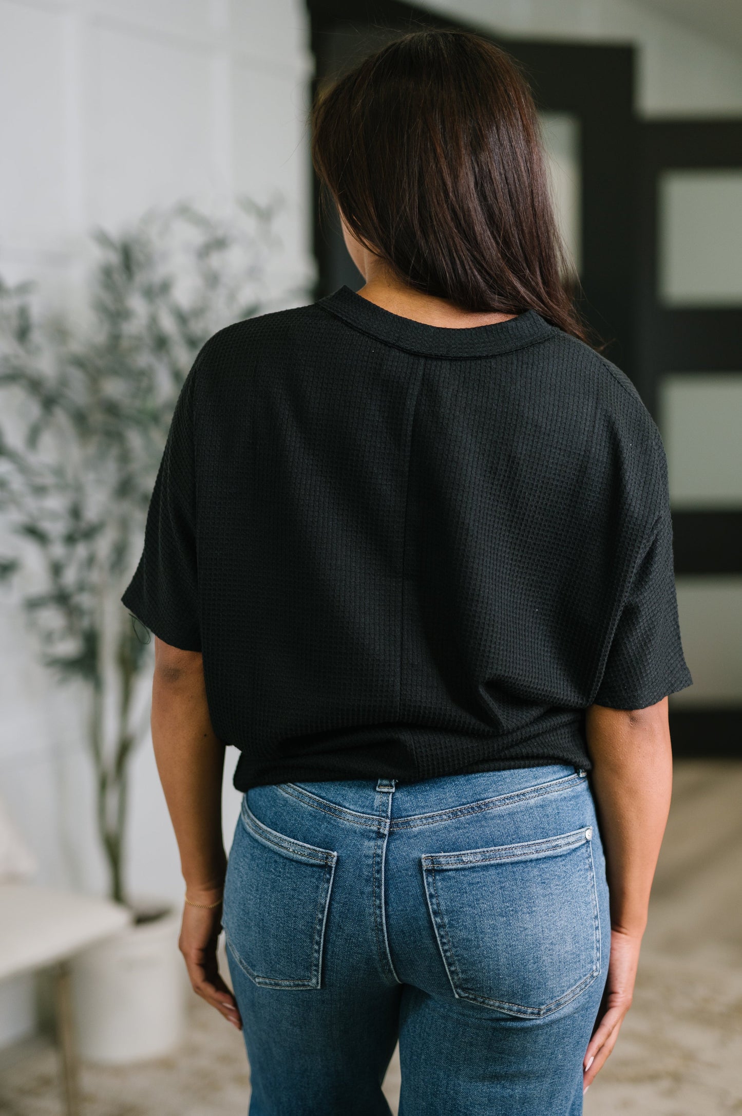 Together We're Unlimited Basic V-Neck Tee in Black